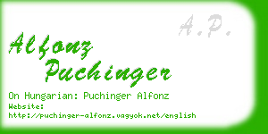 alfonz puchinger business card